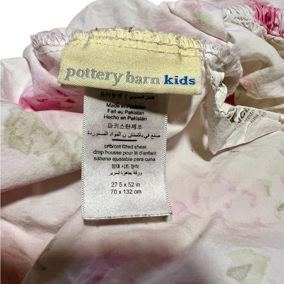 LIKE NEW - Pottery Barn Kids Fitted Crib Sheets - Set of Two, Pink Floral - Picture 4 of 4